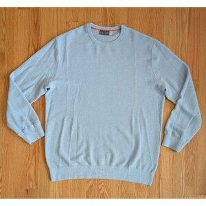 KJUS Mens Crew Neck Pullover Sweater Light Blue Large 52 $229 K00876 Golf